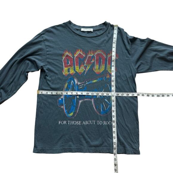 Daydreamer AC/DC For Those About to Rock Long Sleeve Top in Vintage Black Small - Picture 5 of 9